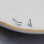 Sterling Silver June Birthstone Alexandrite Stud Earrings, thumbnail 3 of 12