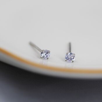 Sterling Silver June Birthstone Alexandrite Stud Earrings, 3 of 12