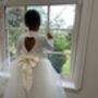 Long Sleeve Lace Flower Girl Dress – Heart Back Tulle Dress For Communion And Christening, thumbnail 3 of 12