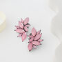 Pink Leaf Crystal Stud Earrings, thumbnail 1 of 3