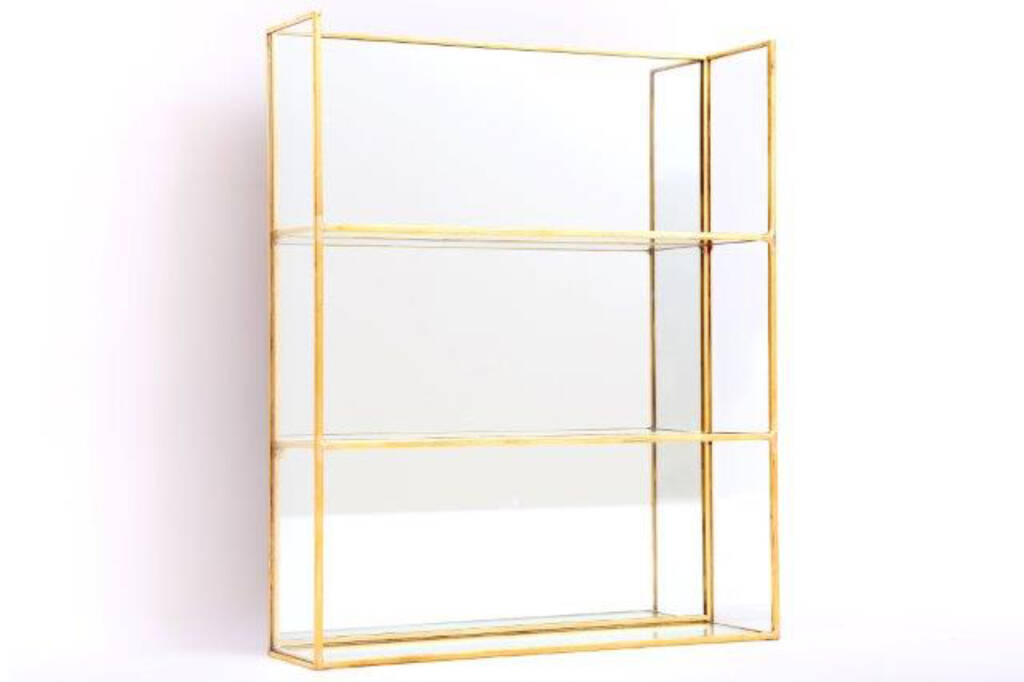 Hanging Gold Mirror Shelving Unit By Posh Totty Designs Interiors