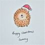 Personalised Christmas Hedgehog Handmade Card, thumbnail 4 of 4