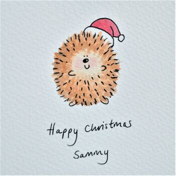 Personalised Christmas Hedgehog Handmade Card, 4 of 4