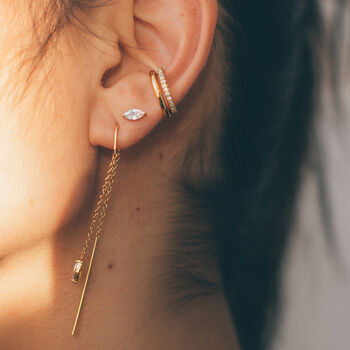 Gold Plated Crystal Droplet Stud Earrings, 2 of 3