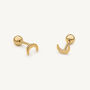Minimalist Moon Stud 14k Gold Plated Earrings, thumbnail 1 of 5