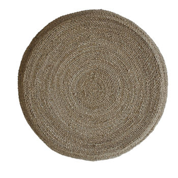 Round Wooden Side Table With Wicker, 4 of 4