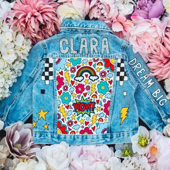 Baby Personalised Hand Painted Denim Jacket, 6 of 12