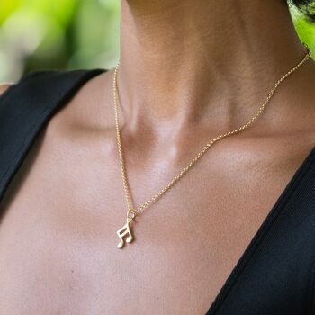 Gold Plated Music Note Necklace, 2 of 7