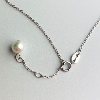 Sterling Silver Green Bead And Pearl Necklace, 2 of 4