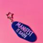The 'Manifest It Baby' Sparkly Motel Keyring / Positive Vibes Gift / Manifestation Accessories / Cute Motivational Keyring, thumbnail 2 of 7
