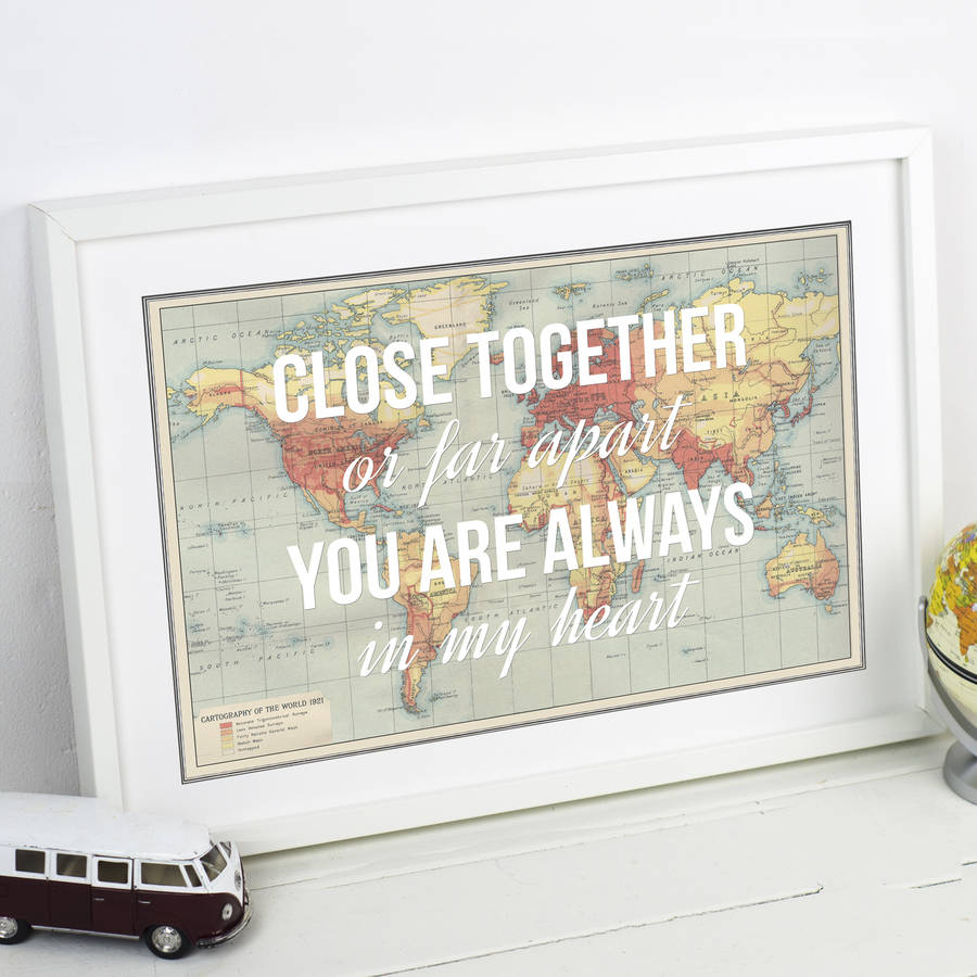 Personalised Long Distance Map Print By Of Life & Lemons