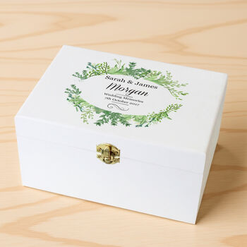 Personalised Fresh Botanical White Wooden Keepsake Box, 3 of 6