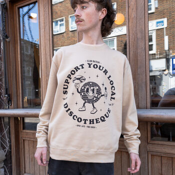 Support Your Local Discotheque Sand Sweatshirt, 2 of 3