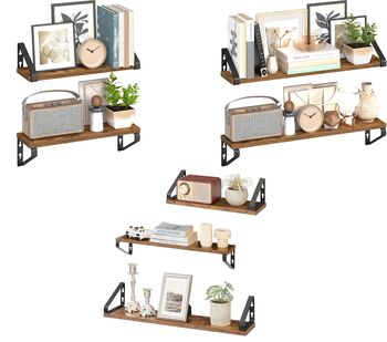 Floating Wall Shelves Set Organising Racks, 7 of 7