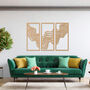 Wooden Abstract Wave Wall Art Set Modern Triptych Design, thumbnail 7 of 10