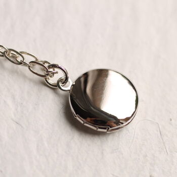 Tiny Personalised Silver Round Locket With Photographs, 10 of 12