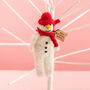 Personalised Felt Snowman Christmas Tree Decoration, thumbnail 2 of 7