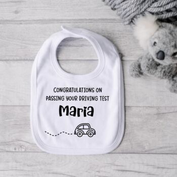 Congratulations On Passing Your Driving Test Baby Bib, 4 of 5