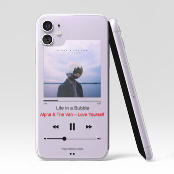 Personalised Play Song Clear Phone Case, 4 of 5