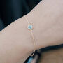 Yellow Gold Plated March Aquamarine Birthstone Bracelet, thumbnail 1 of 12