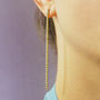 Rose Gold Plated Cubic Zirconia Chain Drop Earrings, thumbnail 2 of 3