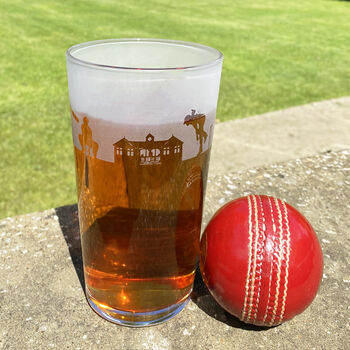 Cricket Batsmen Etched Pint Glass, 4 of 7