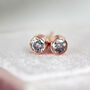 Grey Diamond Stud Earrings In Rose Gold, thumbnail 2 of 10