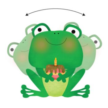 Friendly Frog 3D Wobbly Eyes Rocking Birthday Card, 2 of 3