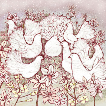 'Fantail Doves' Print, 3 of 3