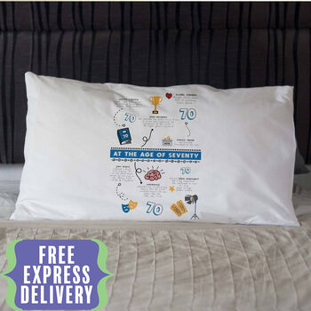 Personalised 70th Birthday Pillowcase Gift, 4 of 7