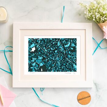 Personalised Birmingham Art Map Gift | Hand Drawn Birmingham Wall Art | Contemporary City Map, 4 of 7