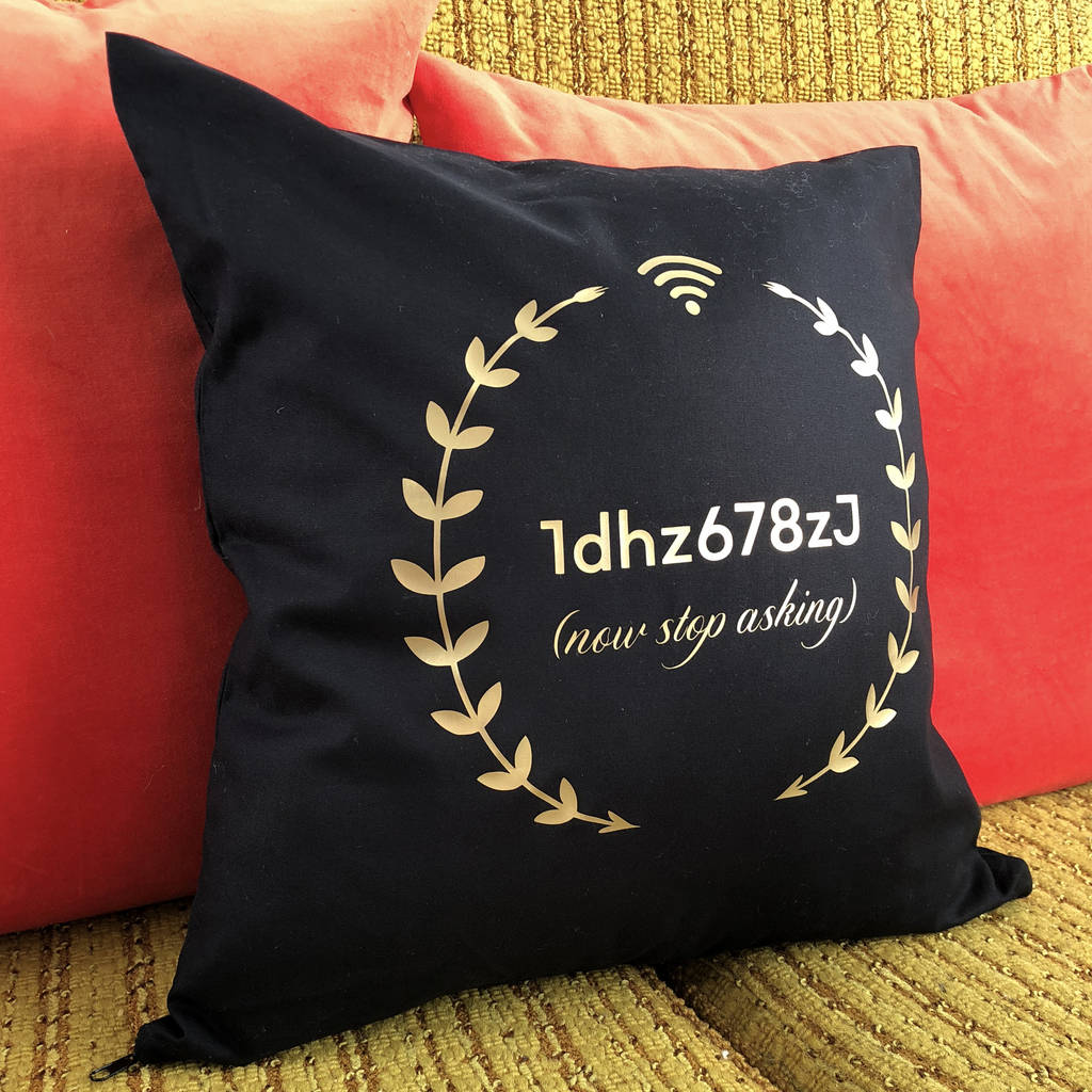 Personalised Wifi Code Cushion Cover By TheLittleBoysRoom