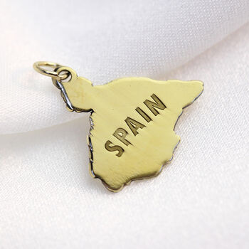 Personalised 9ct Gold Any Country Map Charm, 6 of 9