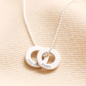 Personalised Name Sterling Silver Mini Family Eternity Hoops Necklace, 3 of 6