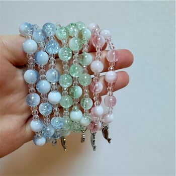 Pastel Beaded Bracelet With A Dolphin Charm, 2 of 3
