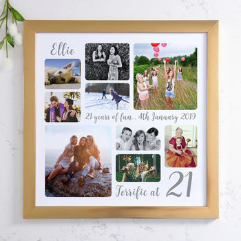 Personalised 21st Birthday Square Photo Collage, 3 of 12