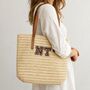 Personalised Light Straw Square Tote Beach Bag, thumbnail 3 of 4