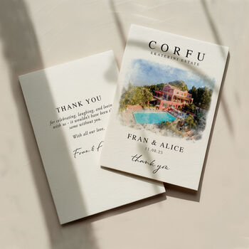Personalised Wedding Venue Illustration Thank You Card, 2 of 4