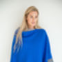 Electric Blue Lambswool Knitted Poncho, thumbnail 6 of 8