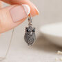 Personalised Sterling Silver Marcasite Owl Pendant Necklace, thumbnail 1 of 10