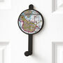 Personalised UK Postcode Map Wall Coat Hook, thumbnail 1 of 6
