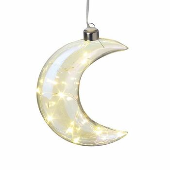 Light Up Personalised Clear Glass Moon, 2 of 3