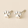 Sterling Silver Cat Paw Stud Earrings, thumbnail 1 of 8