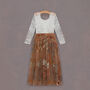 Chantilly Lace Burnt Orange Embroidered Flower Girl Wedding Dress, thumbnail 5 of 8