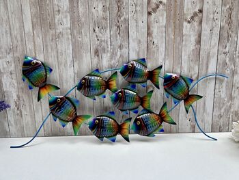 Tropical Fish Metal Wall Sculpture 70cm Coastal Décor, 3 of 12