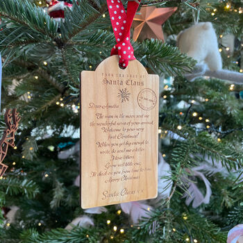 Baby's First Christmas Letter Wooden Tag Decoration, 3 of 6
