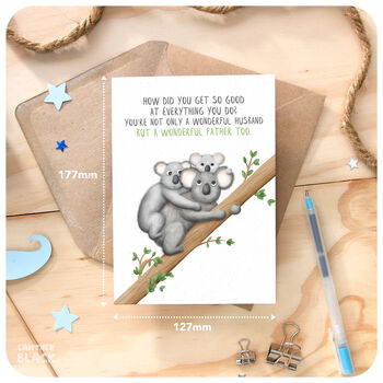 Koalas Cute Father's Day Card For Husband Dad Birthday, 3 of 6