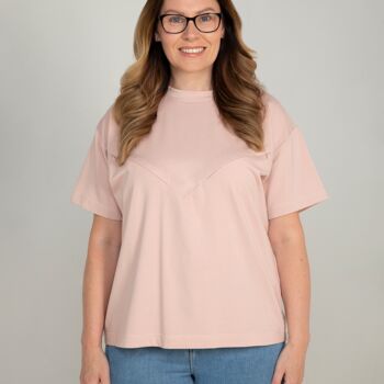 Women's Pink Breastfeeding Oversized T Shirt, 2 of 4