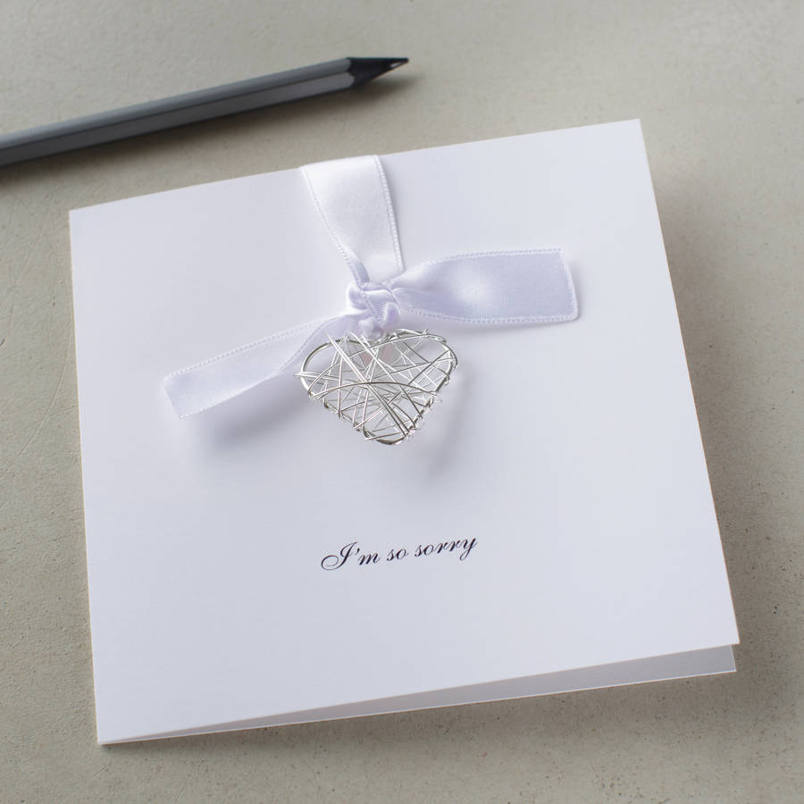 Personalised Sorry Wire Heart Card, 1 of 5
