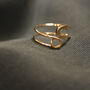 Adjustable Safety Pin Ring 18ct Gold Plated, thumbnail 2 of 6